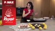 Sarah mit Himbeer-Cookies und süßen Waffel-Keksen