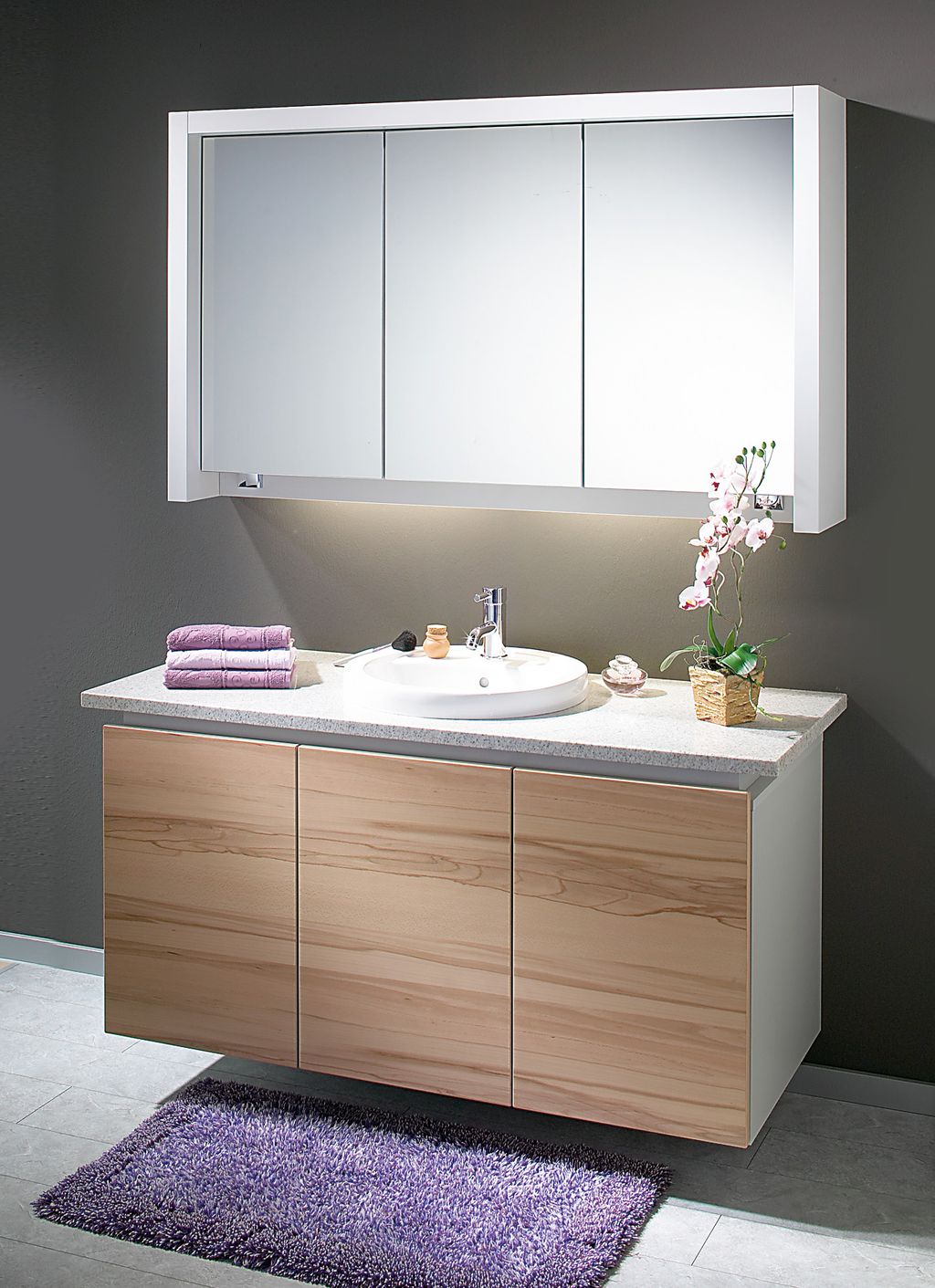 Einzelbad mit Spiegelschrank