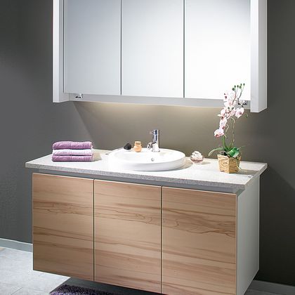 Einzelbad mit Spiegelschrank