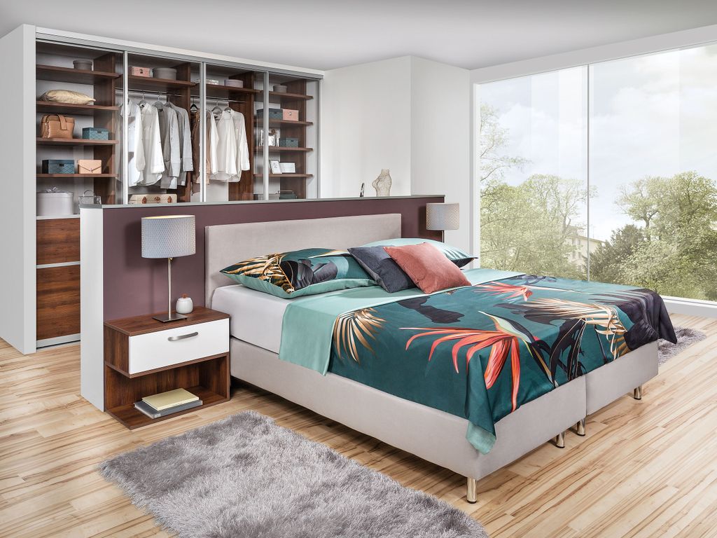 Bettanlage mit Einbauschrank