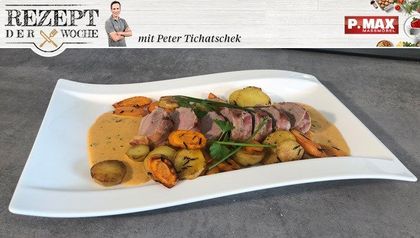 Schweinefilet mit Currysauce.